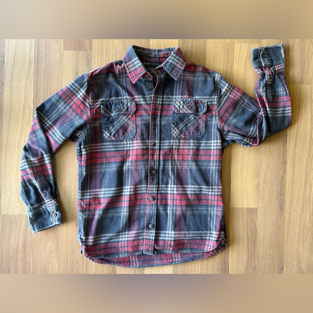 Jachs Heritage Flannel men’s red plaid button down shirt medium